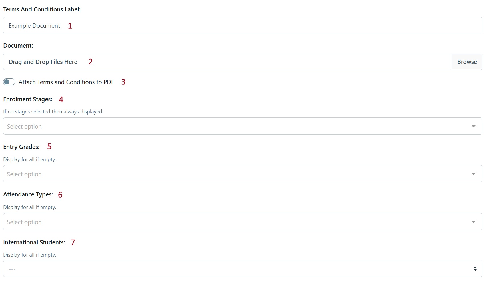 Policy Document Options