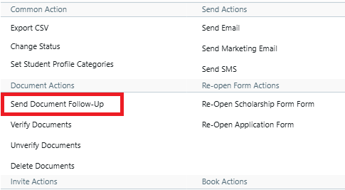 Bulk action - email to parents to upload un-verified documents July 2025