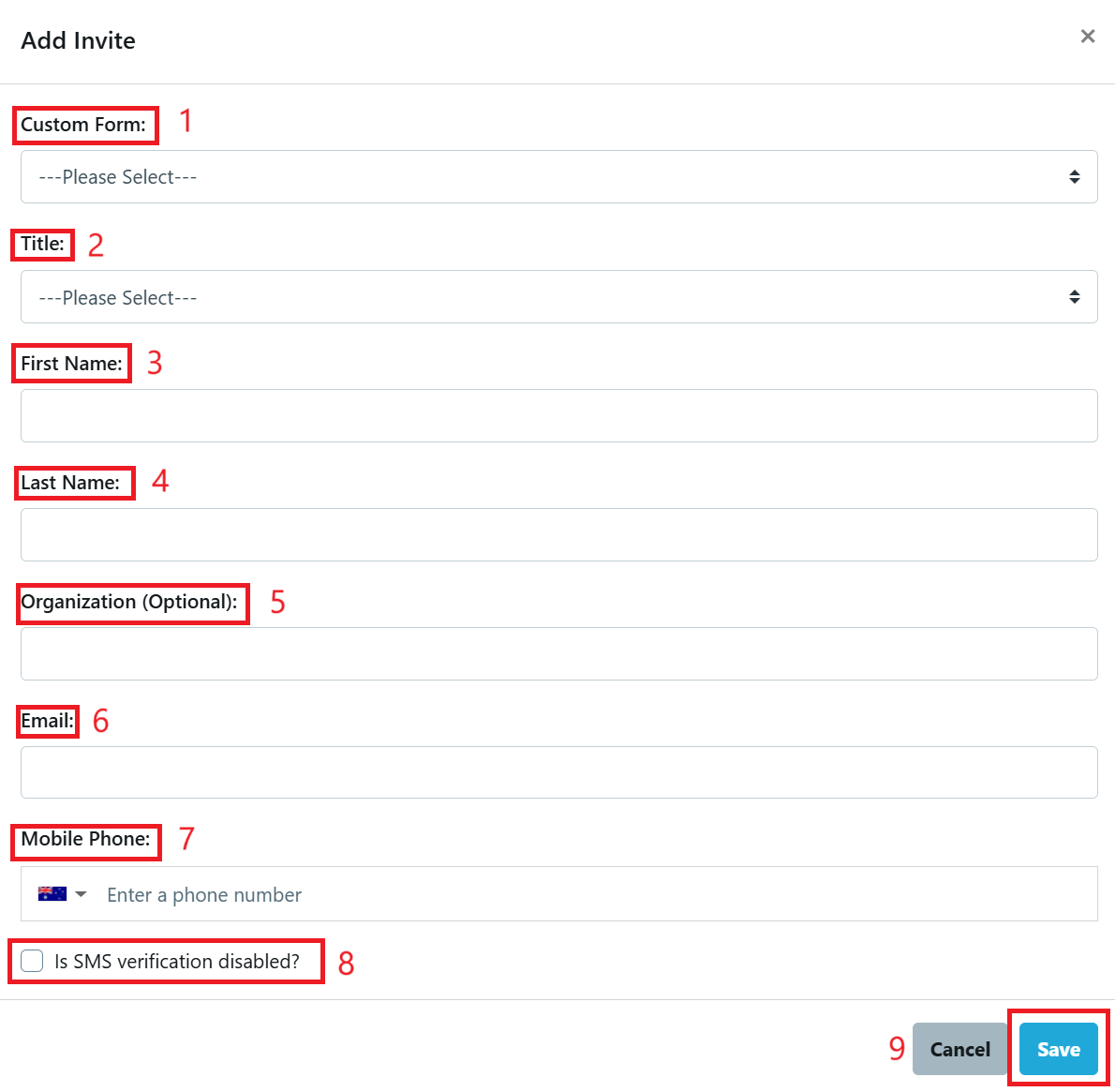Custom Form 3rd party invite