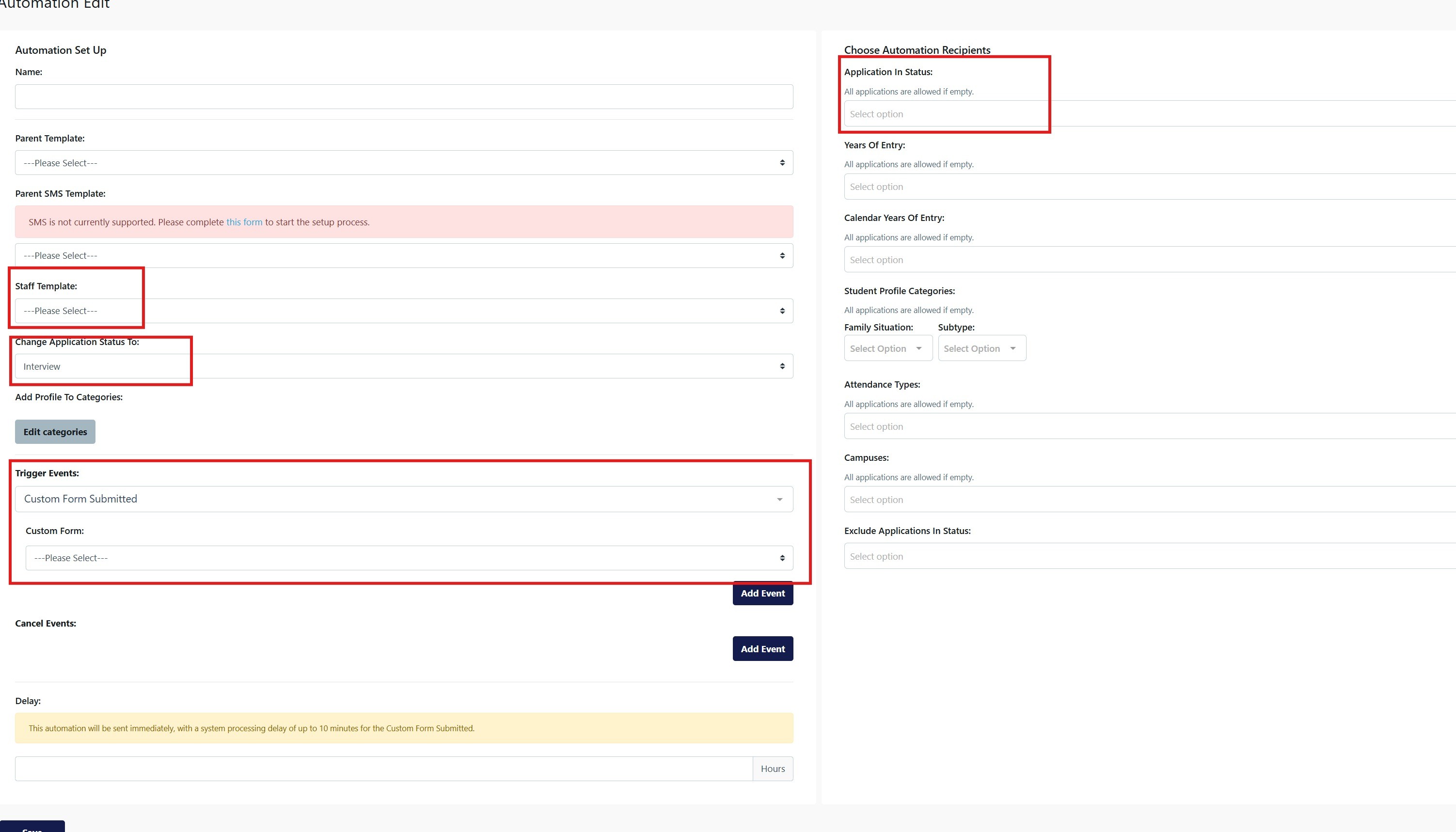 Custom form - status trigger April 2025