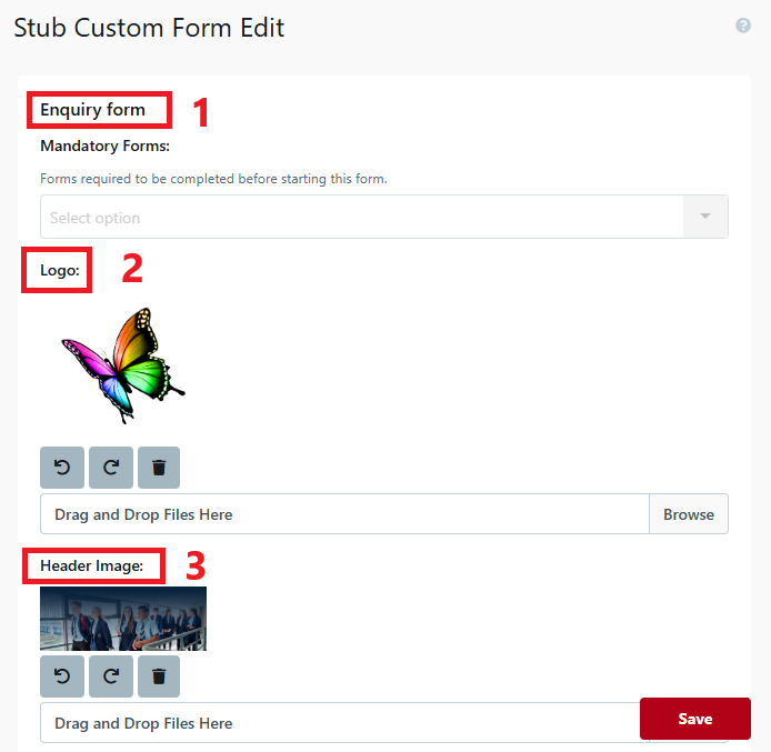 Custom form - stub header image setup Feb 2025