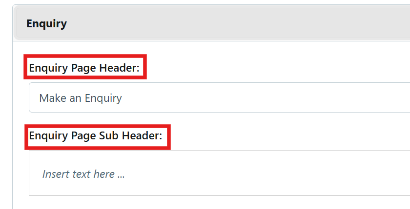 Customisation - Enquiry Booking Jan 2026