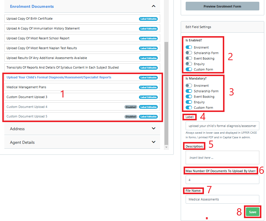 Document Upload setup