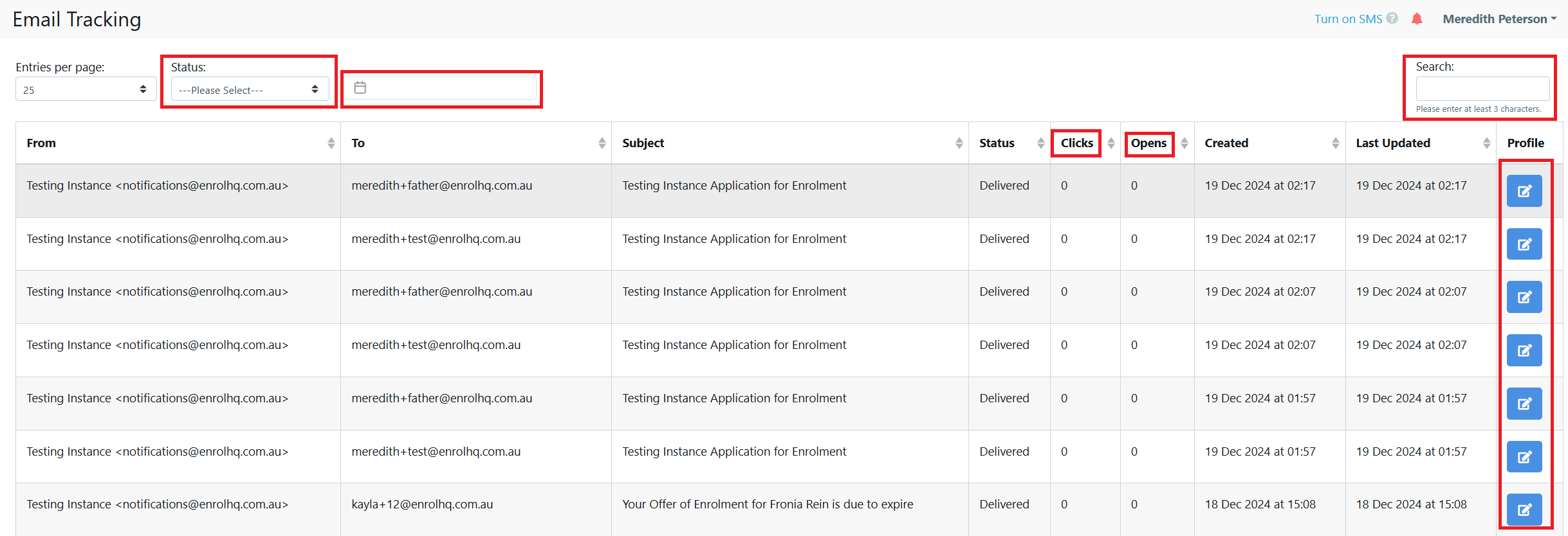 Email Tracking Report Dec 2024