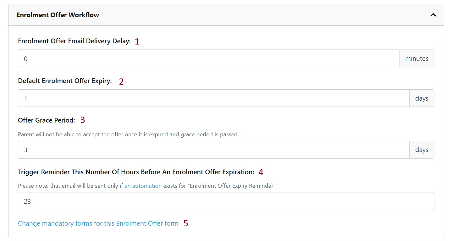 Enrolment Offer Workflow