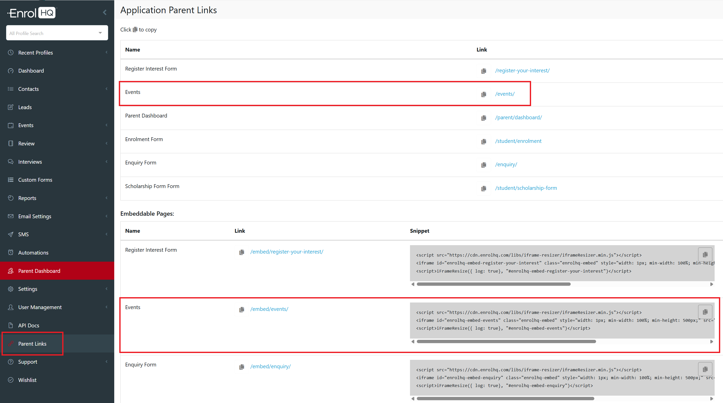 Event - website link options Apr 2025