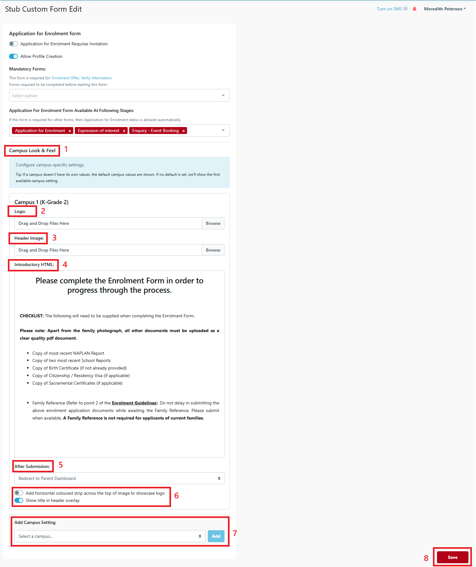 Form Setup Customisation via Custom Forms Jan 2026