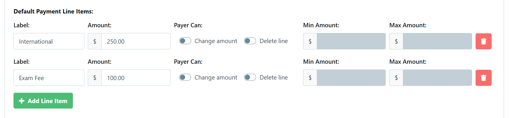 Payment Settings - setup of fixed amount of additional payment Jan 2026