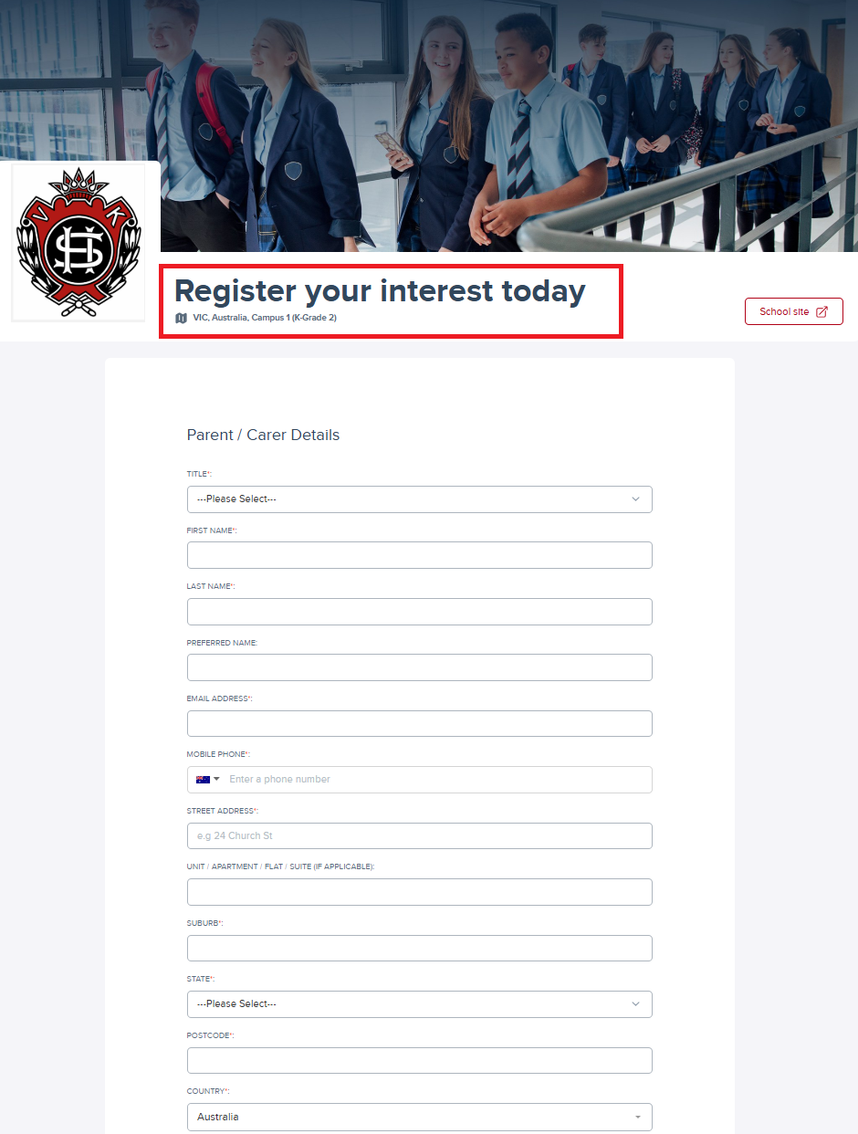 Register Your Interest Form July 2025