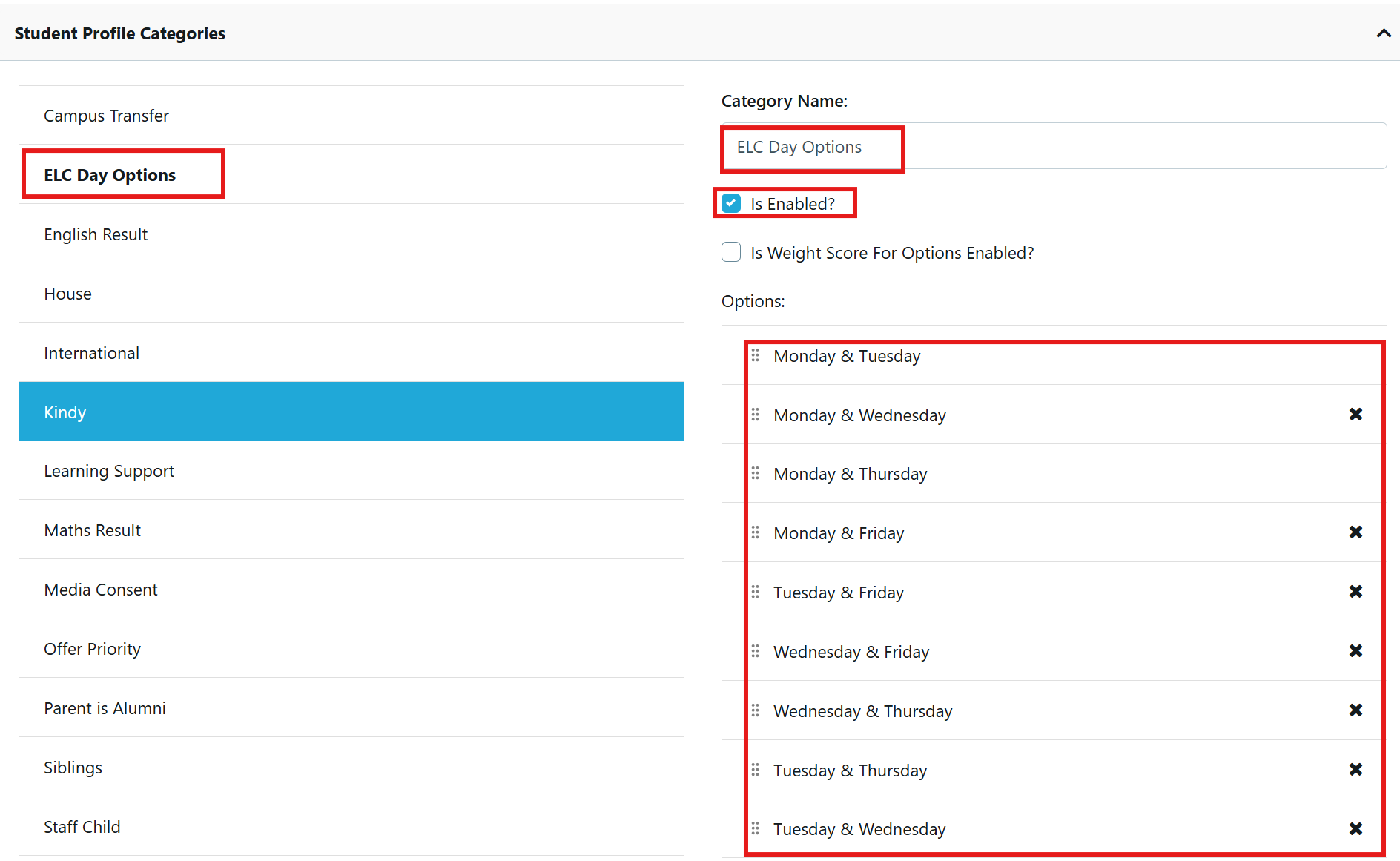 Sample SPC's Pre-school days in settings