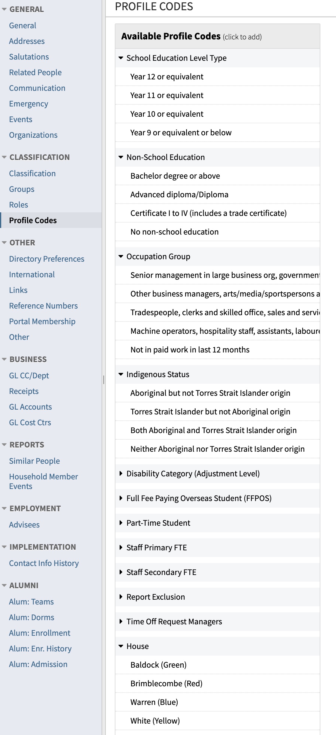 Custom Profile Codes