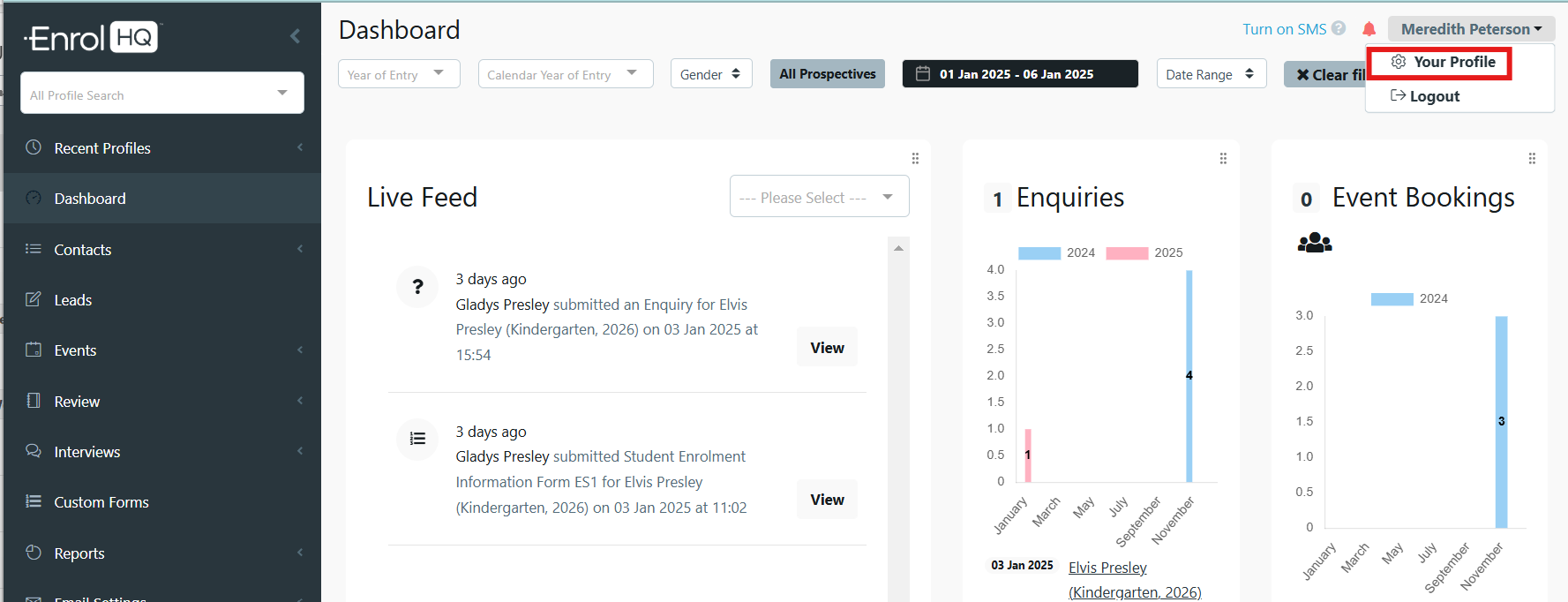 Student Detail View re-order location
