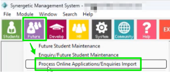 Synergetic Import Wizard step 1