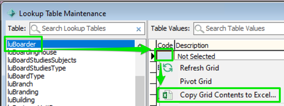 Synergetic - Export lookups 2