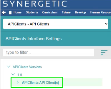 Synergetic - set up API 3
